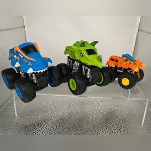 3  “Dino Monster” Friction Trucks - Multi Color